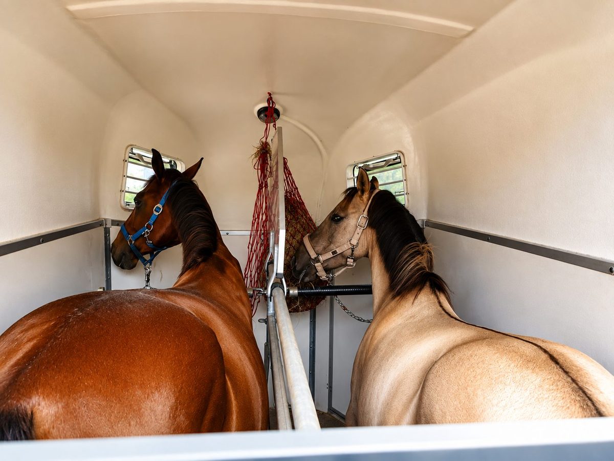 Pferde während des Transports